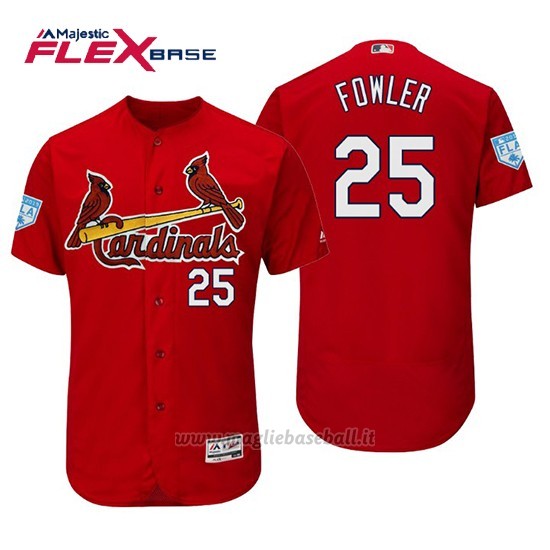 Maglia Baseball Uomo St. Louis Cardinals Dexter Fowler Flex Base Entrenamiento De Primavera 2019 Rosso